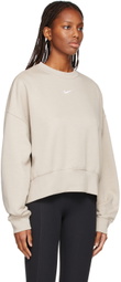 Nike Beige Oversized Sportswear Essential Sweatshirt