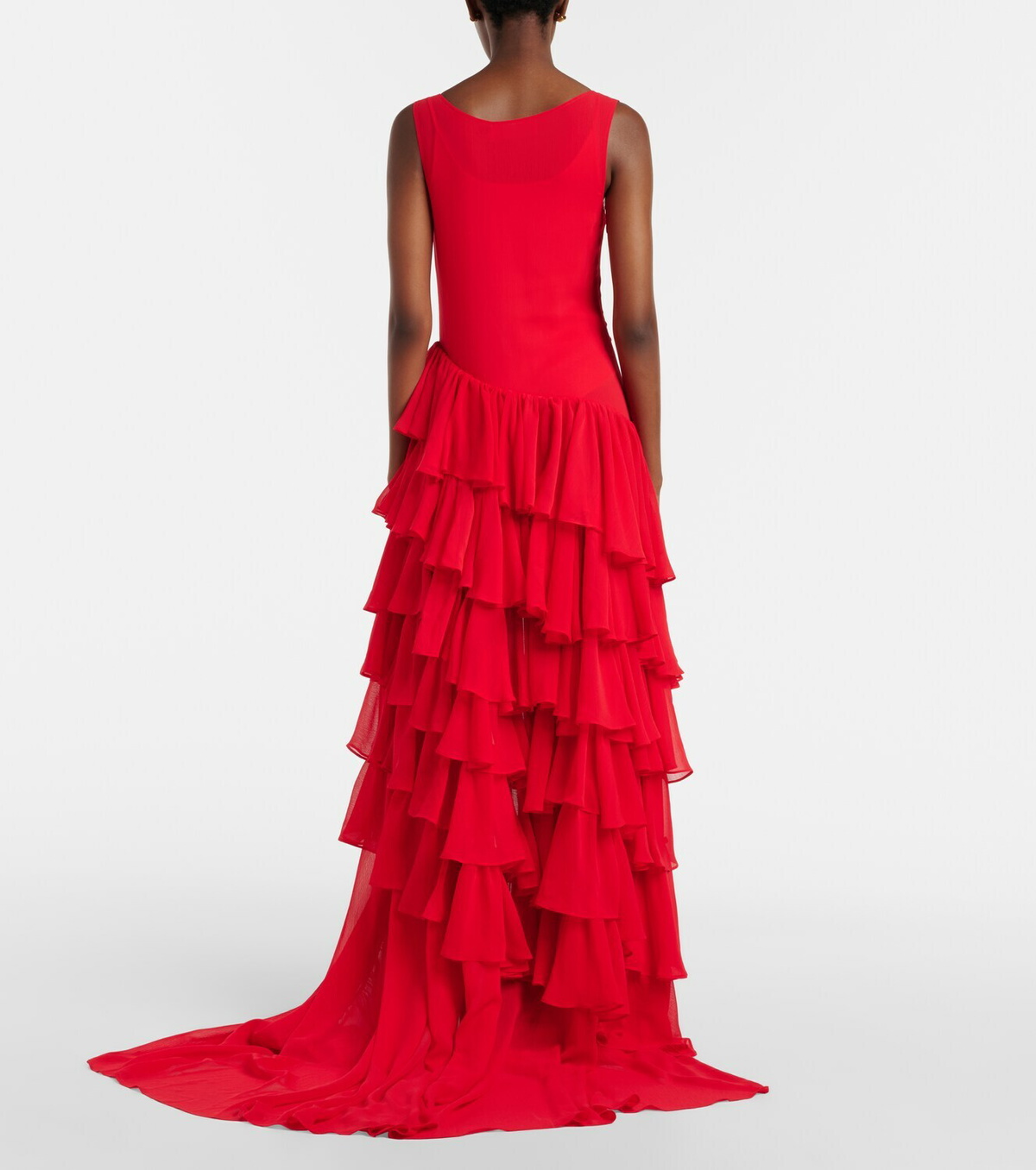 Xu Zhi Tiered asymmetric maxi dress
