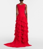 Xu Zhi Tiered asymmetric maxi dress