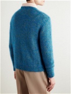 Massimo Alba - Ethan Knitted Melangé Wool, Mohair and Silk-Blend Sweater - Blue