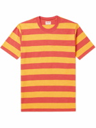 THE REAL MCCOY'S - Buco Striped Slub Cotton-Jersey T-Shirt - Orange