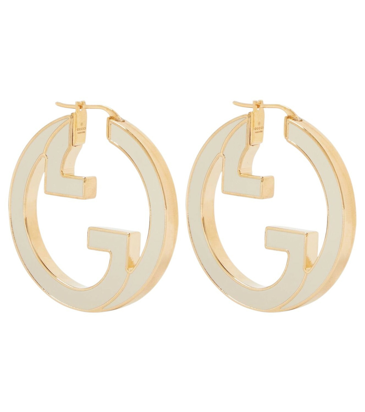 新品 Gucci Cross Motif Hoop Earrings GUCCI Earrings yellow black cross Top height 3cm width 2.5cm