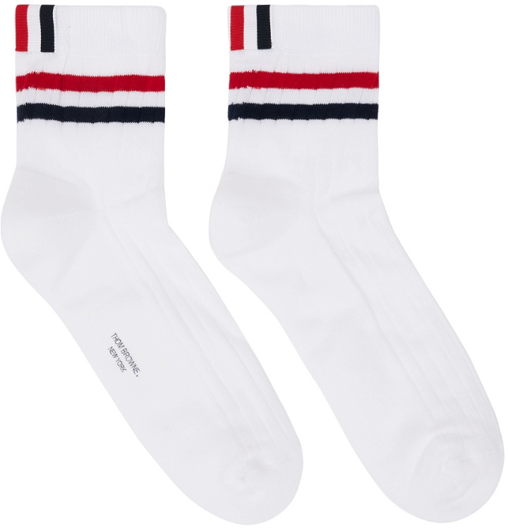 Photo: Thom Browne White Striped Socks