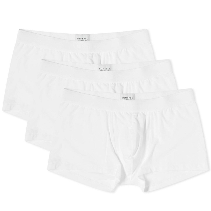 Photo: Sunspel Men's Cotton Trunks - 3-Pack in White