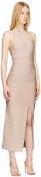 Herve Leger Beige Bandage Icon Long Dress