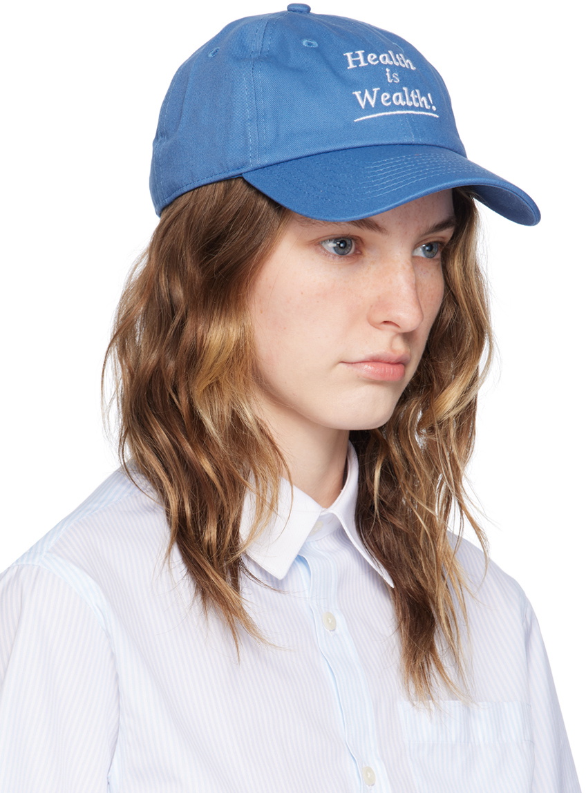 Sporty & Rich Blue 'Health is Wealth' Cap