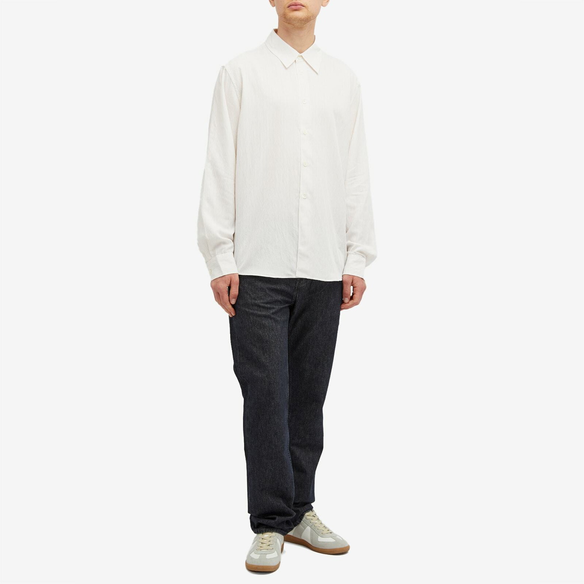 Our Legacy Men's Beyond Viscose Shirt in Cream Stripe Ceremony Viscose
