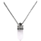 Alexander McQueen Silver Quartz Pendant Necklace