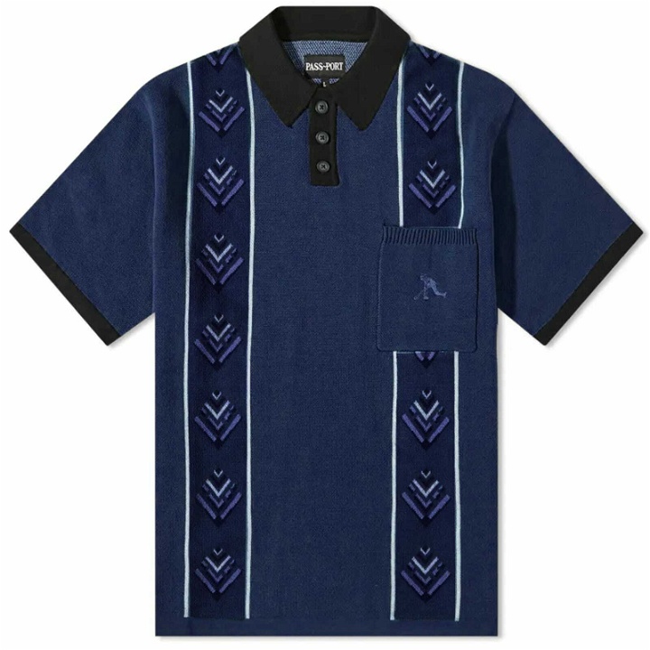Photo: Pass~Port Men's Haven Knitted Polo Shirt in Navy