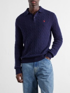 Polo Ralph Lauren - Cable-Knit Wool and Cashmere-Blend Polo Sweater - Blue
