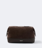Tom Ford Leather-trimmed suede toiletry bag
