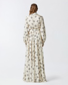 Pinko Long Shirt Dress With Swirl Print Cream/Black