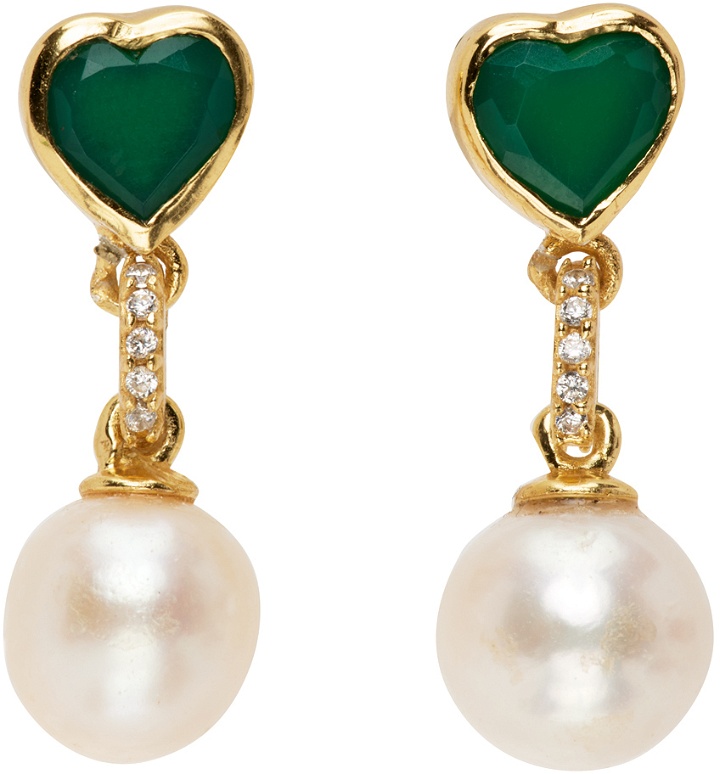 Photo: VEERT Gold Onyx Pearl Earrings