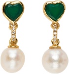 VEERT Gold Onyx Pearl Earrings