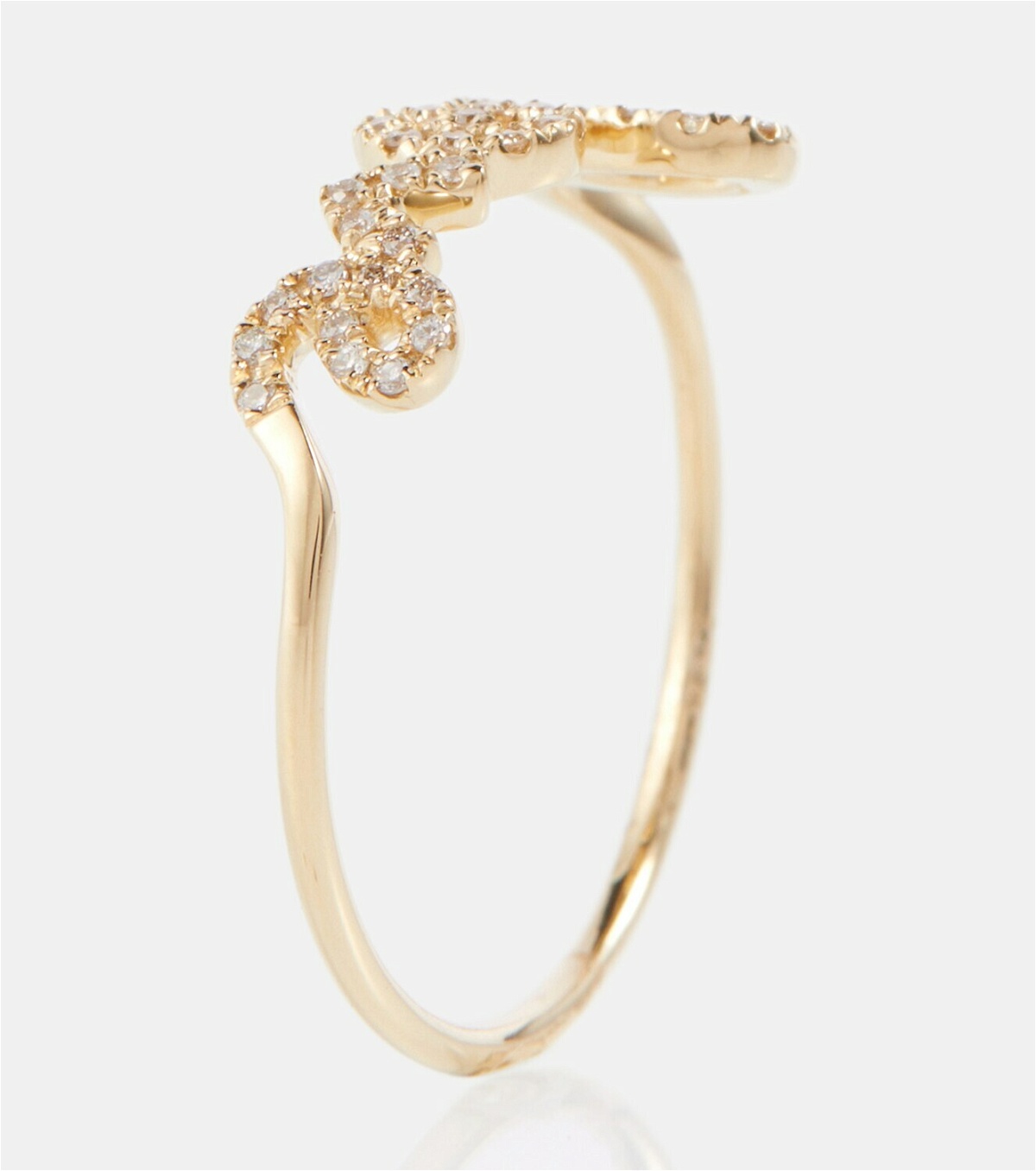 Sydney Evan Love 14kt gold ring with diamonds