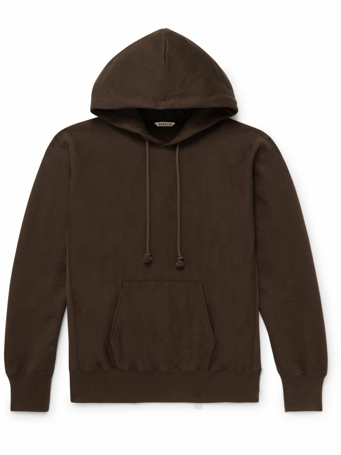 Auralee - Cotton-Jersey Hoodie - Brown Auralee