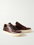 George Cleverley - Jack II Burnished-Leather Sneakers - Brown