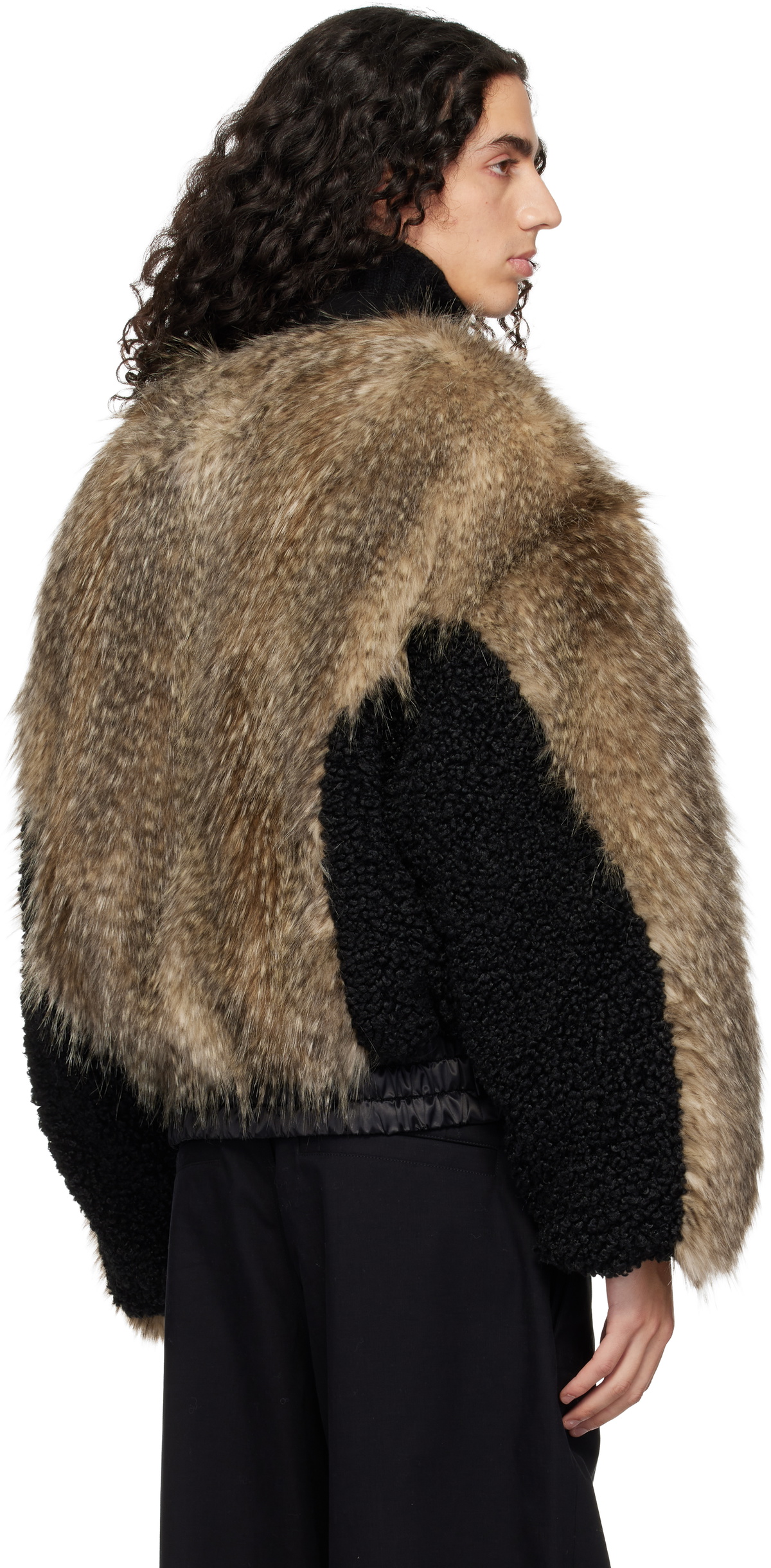 Chopova Lowena Brown French Kiss Faux-Fur Bomber Jacket