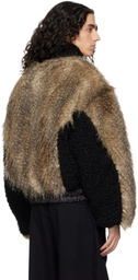 Chopova Lowena Brown French Kiss Faux-Fur Bomber Jacket