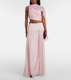 Posse Solene high-rise mesh maxi skirt