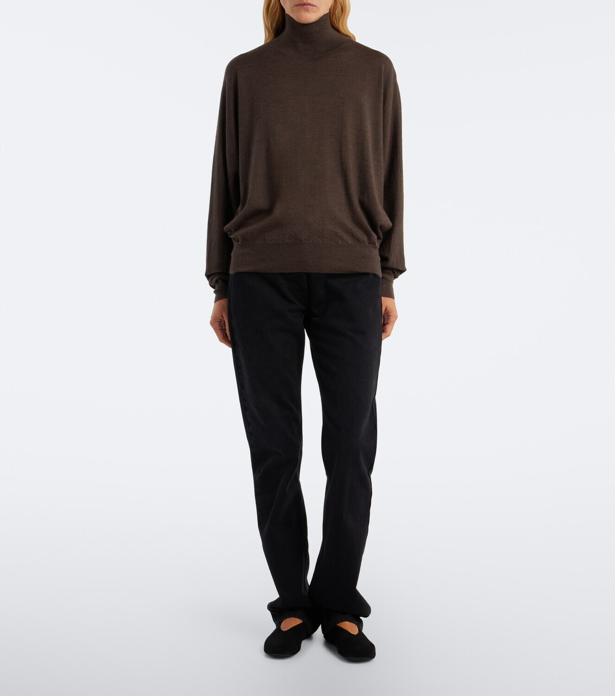 The Row Leith cashmere and silk turtleneck sweater
