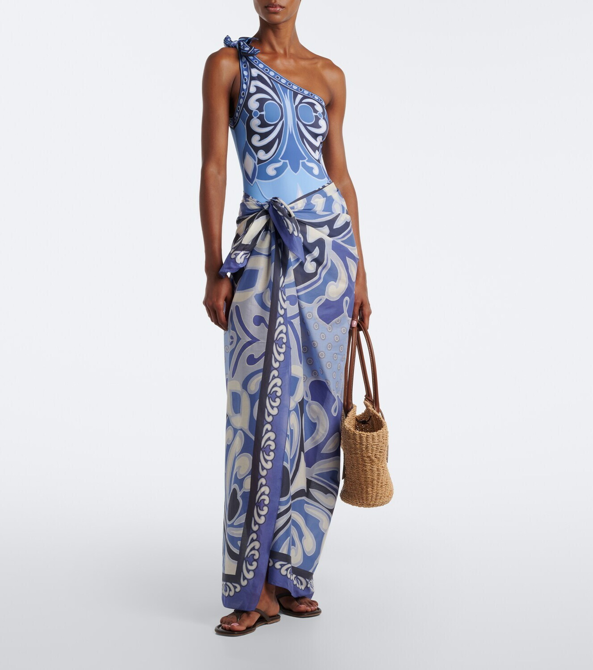 La DoubleJ Printed cotton beach cover-up