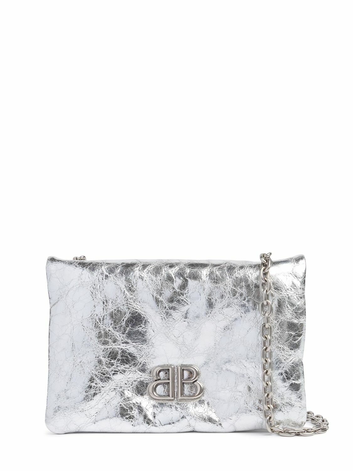 【BALENCIAGA】90mm モナコレザー デコルテ Balenciaga Small Monaco Sling Shoulder Bag | Silver | FARFETCH