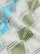 PIACENZA 1733 - Intarsia Pointelle-Knit Cotton Shirt - Blue