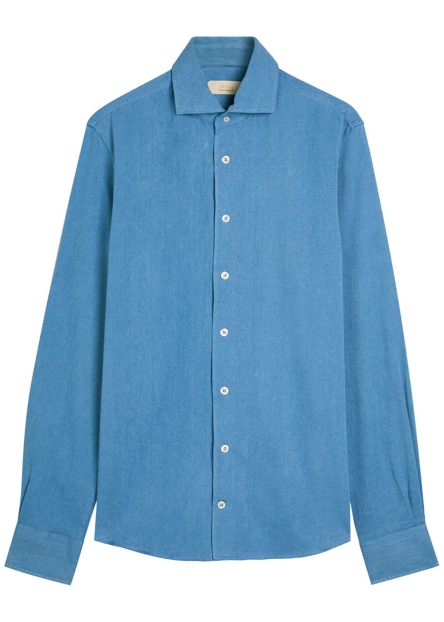 Aurélien Chambray Shirt Mid Blu