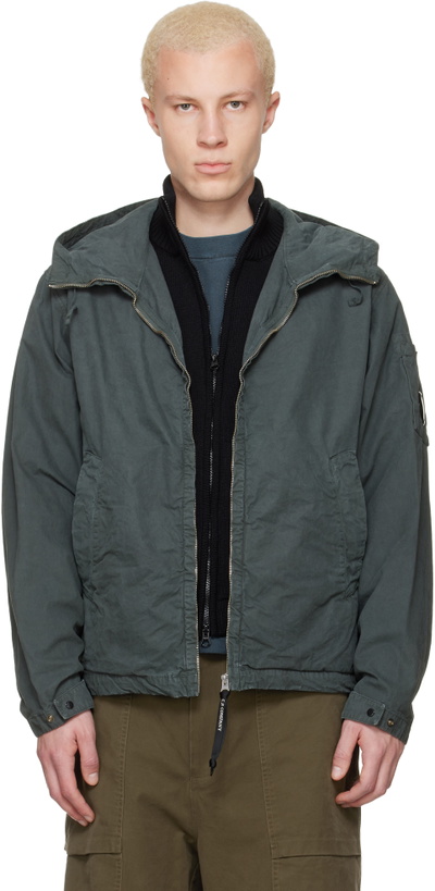 Photo: C.P. Company Green Micro-Reps Hooded Lens Jacket