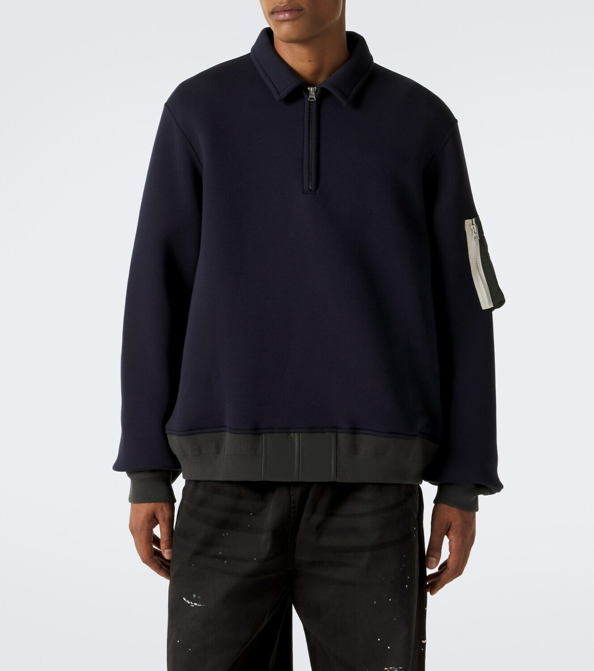 Sacai Cotton-blend polo sweatshirt