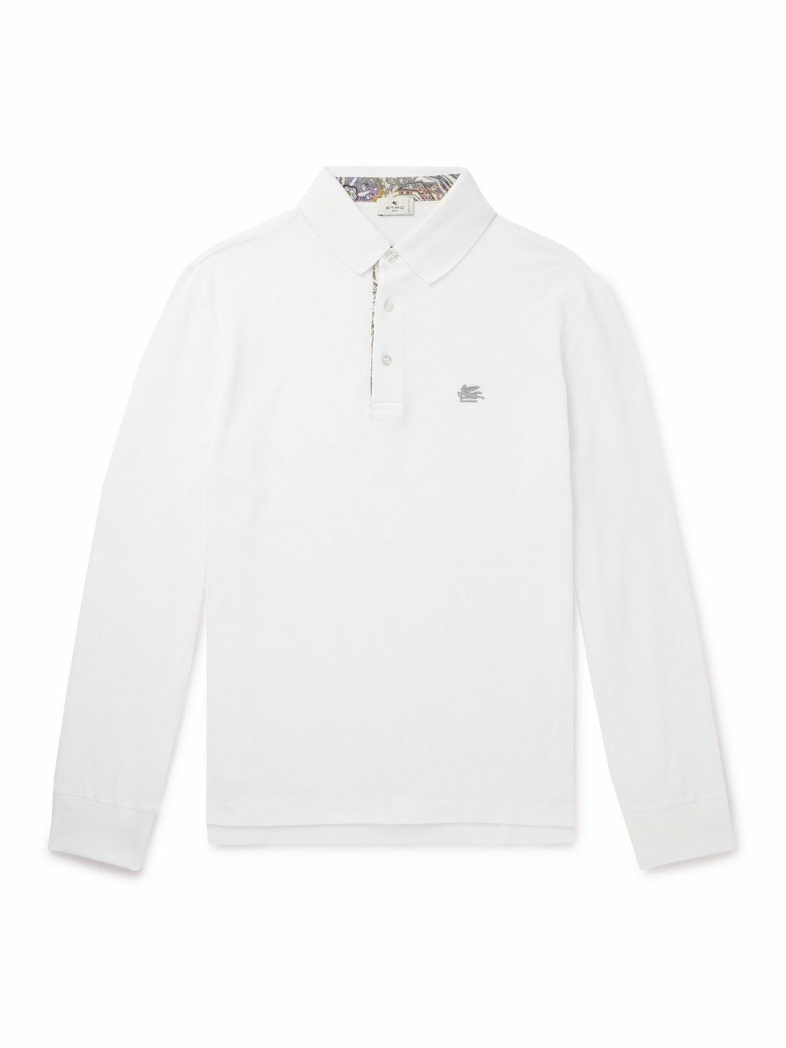 Etro - Logo-Embroidered Cotton-Piqué Polo Shirt - White Etro