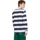 Billionaire Boys Club Navy and White Striped Rugby Long Sleeve T-Shirt