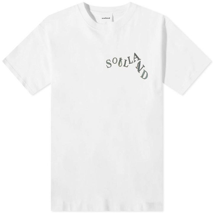 Photo: Soulland Men's Metal Letters Logo T-Shirt in White
