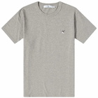 Maison Kitsuné Men's Grey Fox Head Patch Classic T-Shirt in Grey Melange