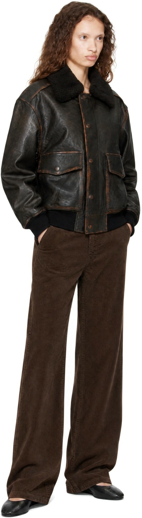 Dunst Black Detachable A-2 Blouson Leather Jacket