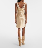 Balmain Embellished silk satin slip dress