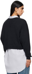 R13 Black 'New York' Cropped Sweatshirt