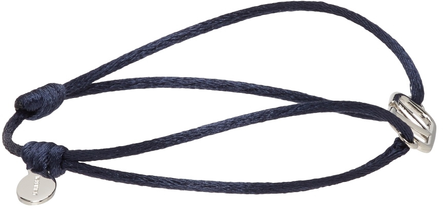 Valentino Garavani Navy Cord VLogo Bracelet