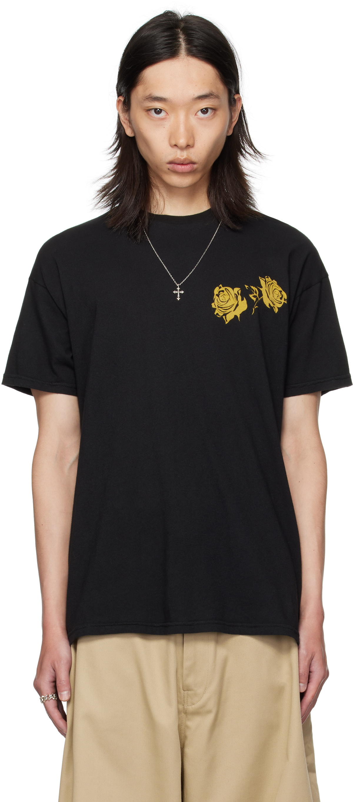 Willy Chavarria ブラック Tシャツ Lサイズ WILLY CHAVARRIA Black V-Neck T-Shirt Willy Chavarria