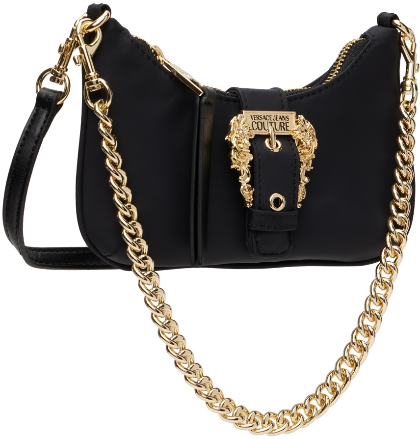 Versace Jeans Couture Black Baroque Buckle Bag Versace