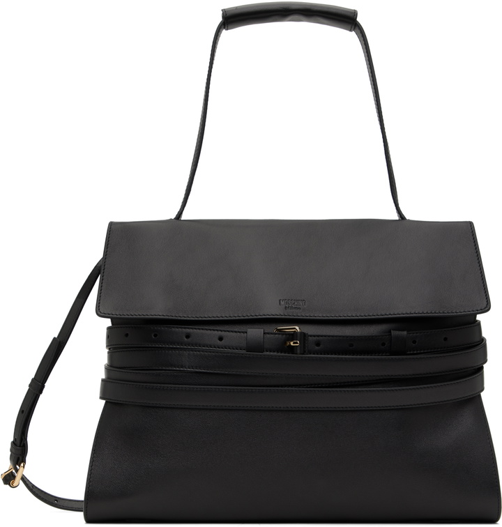 Photo: Moschino Black 'Moschino Tie Me' Medium Bag