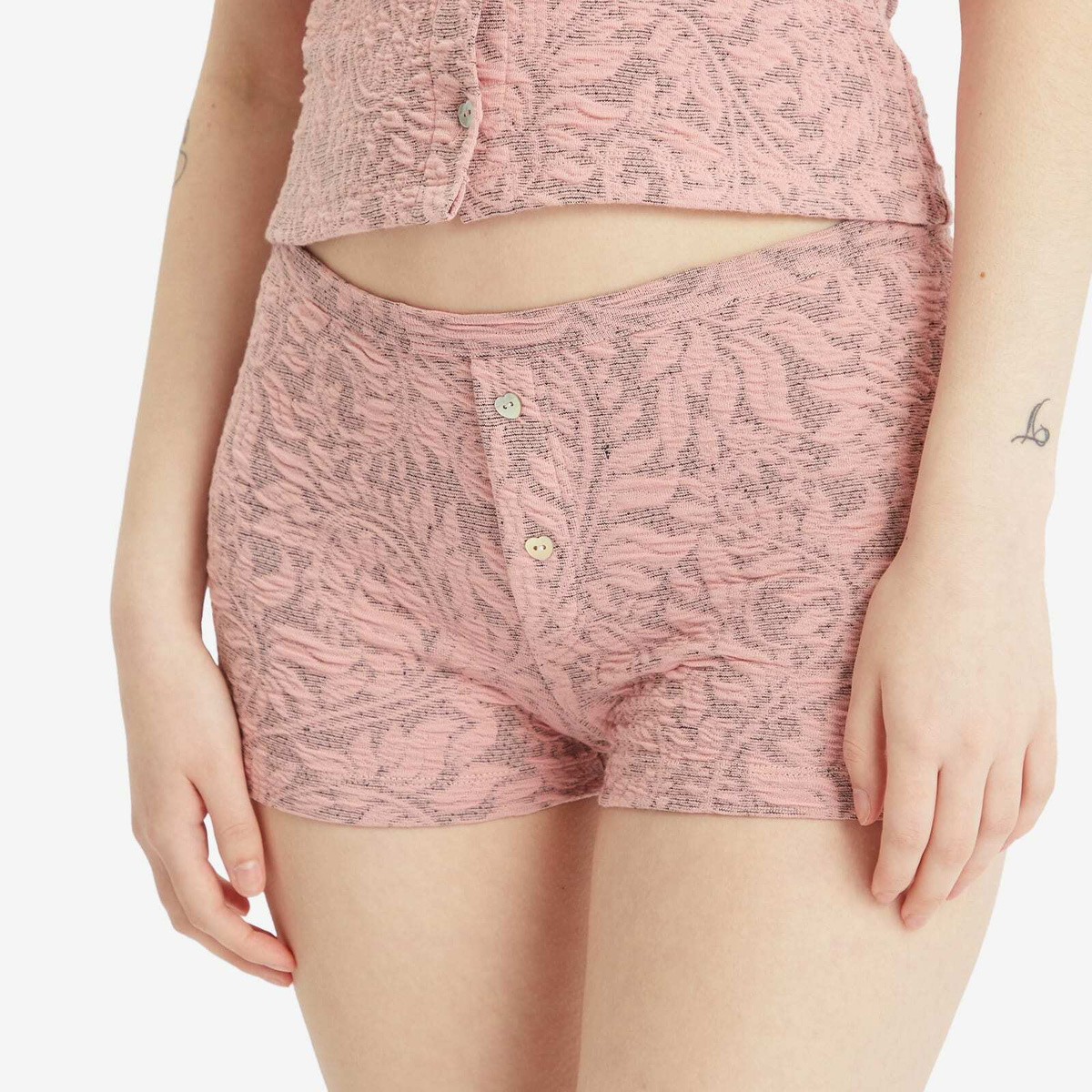 Fruity Booty Women's Posy Jacquard Shorties in Pink/Grey