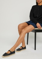 Castañer Pepa Leather Espadrille Ballet Flats Black