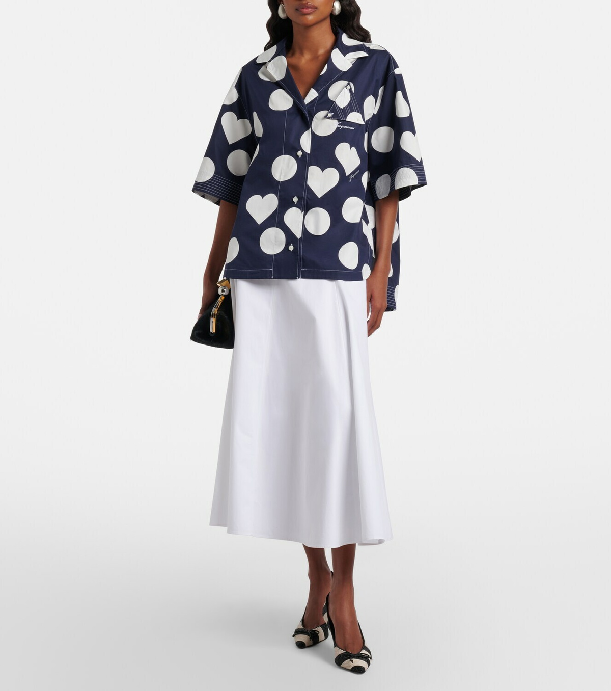 Jacquemus Marin polka-dot cotton poplin shirt