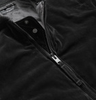Engineered Garments - Oversized Webbing-Trimmed Velvet Bomber Jacket - Black