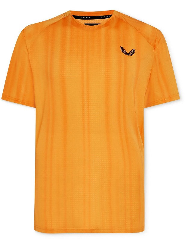 Photo: Castore - Logo-Print Striped Stretch-Jersey T-Shirt - Yellow