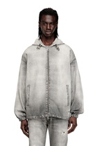 Diesel Hooded jacket in trompe l'oeil Jogg Jeans - Denim Jackets Mens in Grey