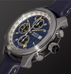 Bremont - ALT1-B2(GMT) Automatic Chronograph 43mm Stainless Steel and Leather Watch - Blue