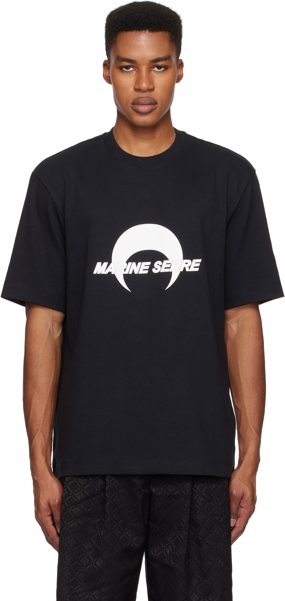 ☆ MARINE SERRE コットン JERSEY LOOSE FIT T-SHIRT 関送込 ★ Marine Serre - Cotton Jersey Loose Fit T-shirt | HBX